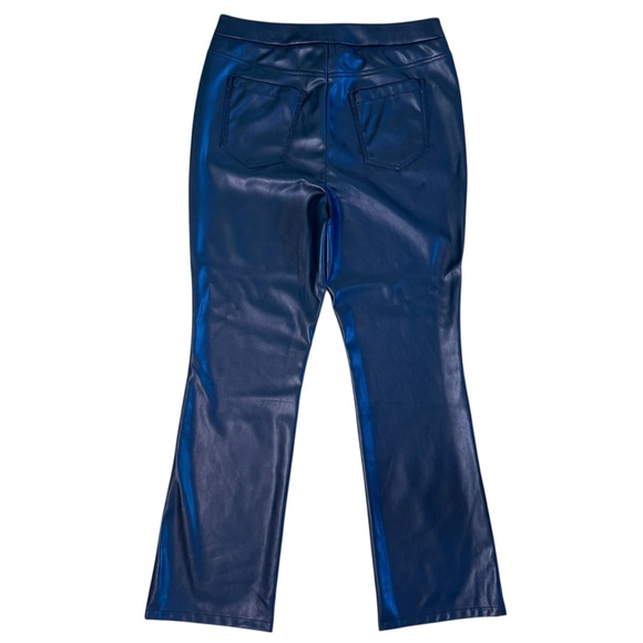 NIC + ZOE NWT Faux Leather Bootcut Pants Size 10 in Black - Picture 7 of 11